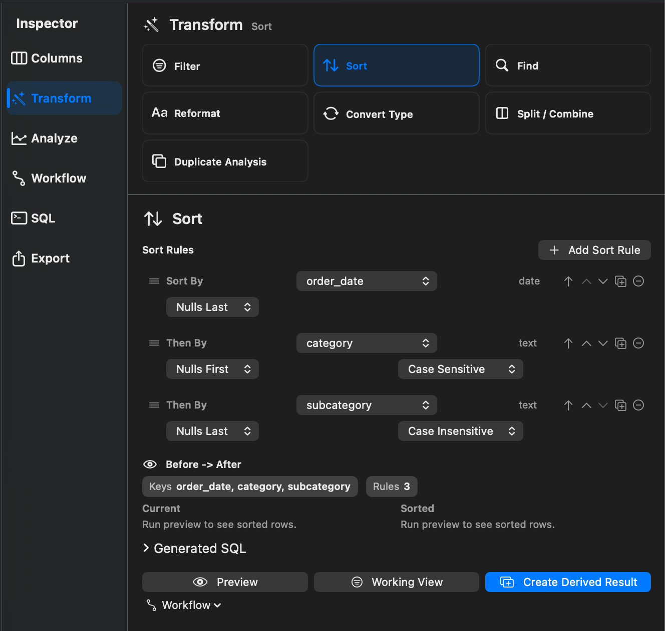 Rowpath Sort screenshot.