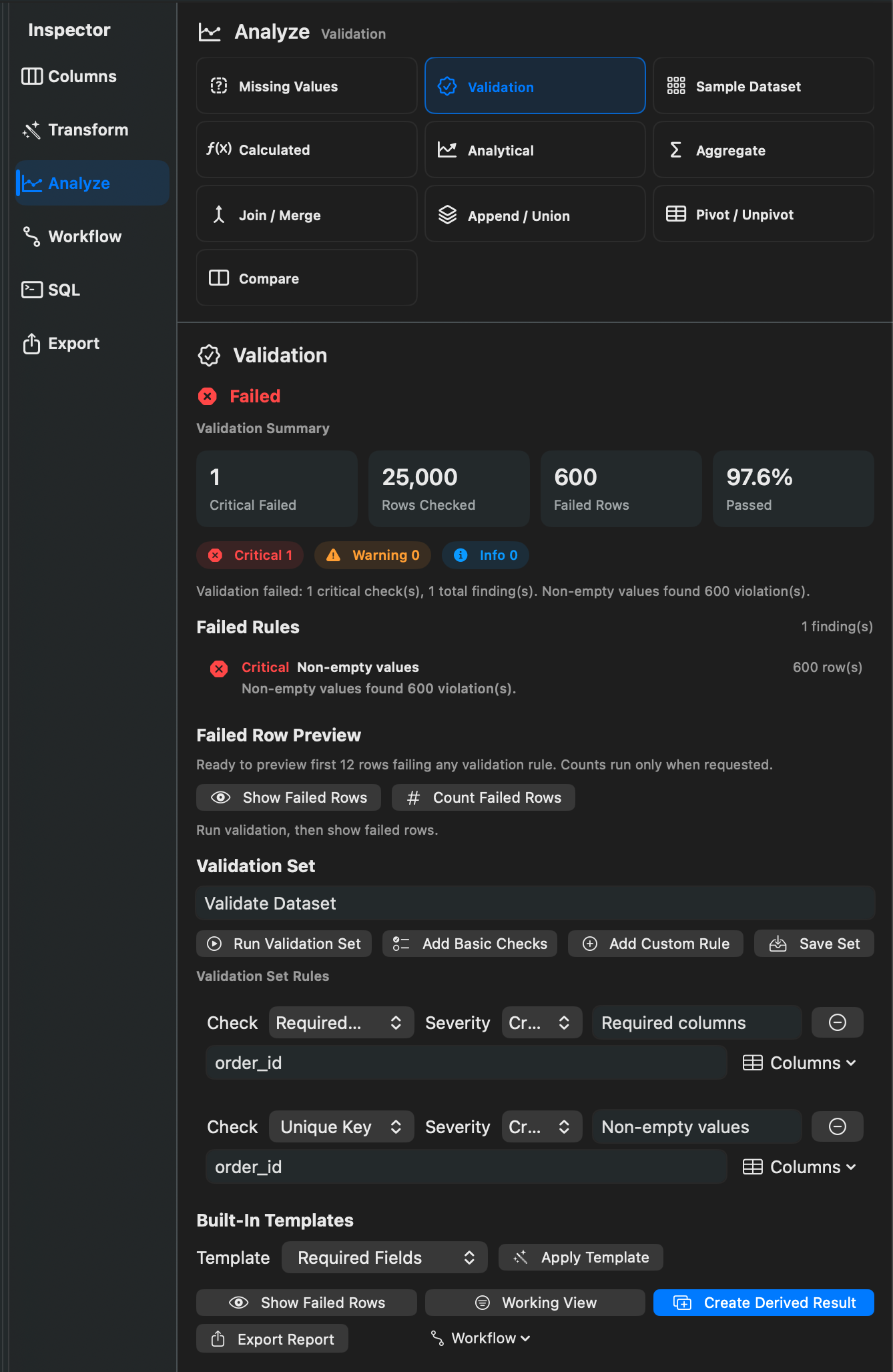 Rowpath Validation screenshot.
