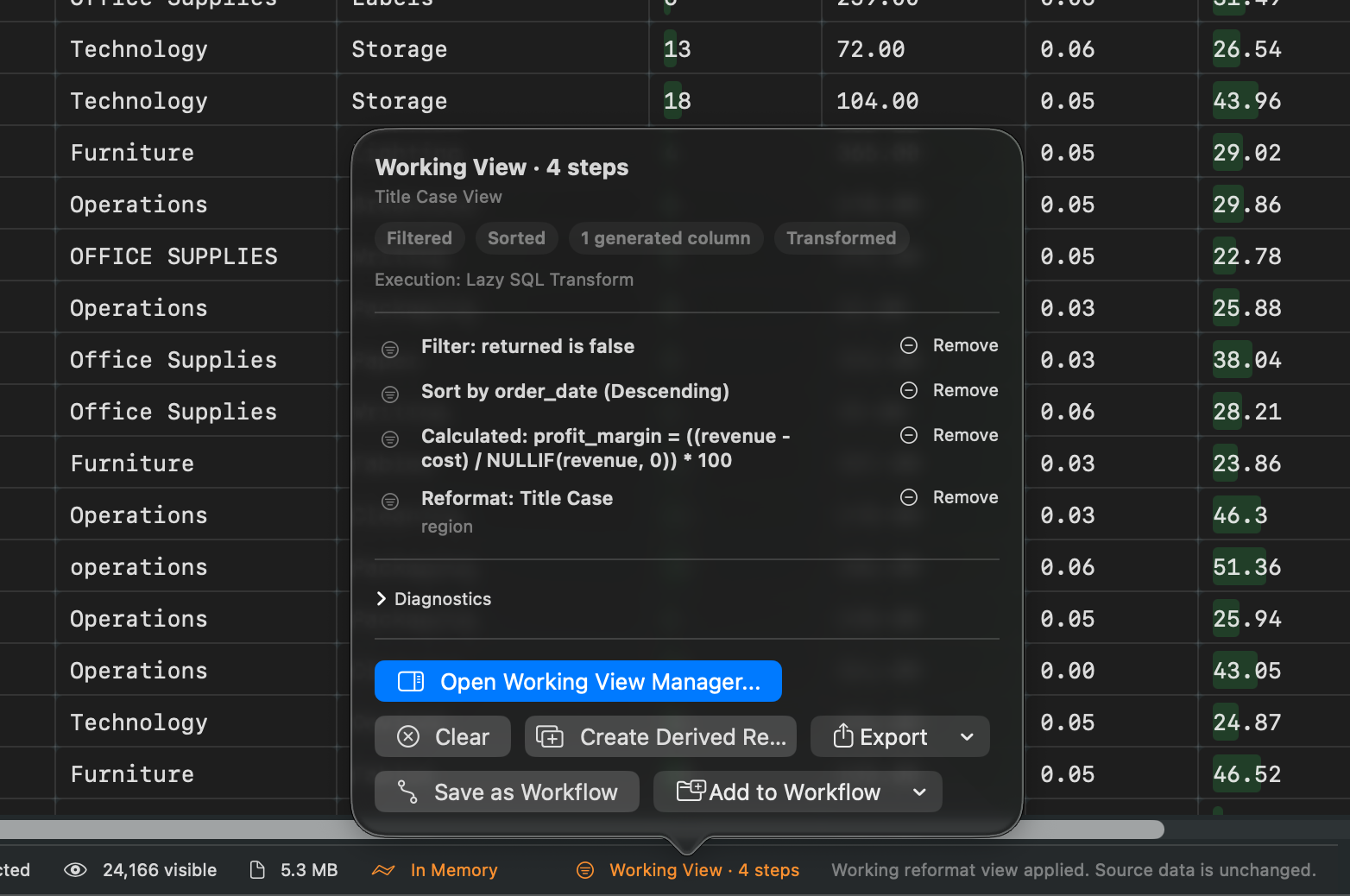 Rowpath Working Views screenshot.